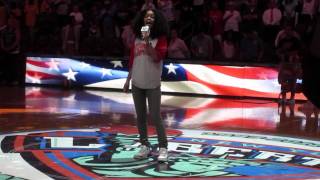 Teyana Taylor sings National Anthem at WNBA game [upl. by Bloom427]