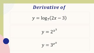 Derivatives  Differentiation  Chain Rule  3 Problems on Chain Rule  NCERT HSC CBSE ISC [upl. by Ahseirej]