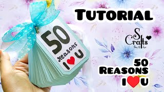 How to make 50 Reasons  handmade gift ideas for boyfriend  S Crafts greetingcard anniversary [upl. by Aleahpar]