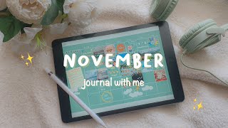 November Journal ASMR  iPad Plan With Me  Goodnotes 5 Digital Planner [upl. by Haleeuqa631]