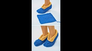 Simplest and fastest crochet slippers Everyone can do it Miarti🧶 [upl. by Negaet871]