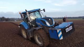 New Holland T7240  Ploughing  Rollesby Norfolk UK [upl. by Inajar]