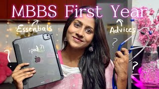 Detailed guide to MBBS FIRST YEAR ESSENTIALS‼️amp few advice💖 [upl. by Borchert827]