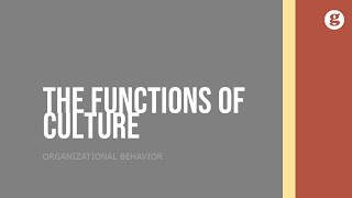 The Functions of Culture [upl. by Anitsenre]