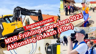 Aken baut Übungsplatz für Wasserwehr und Feuerwehr beim MDR Frühlingserwachen 2023 [upl. by Worra]