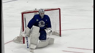 Raw Footage Thatcher Demko takes part in full Canucks practice at Rogers Arena [upl. by Jorie506]