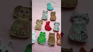 Felt finger puppets stitched on home embroidery machine machineembroidery sew [upl. by Ain]