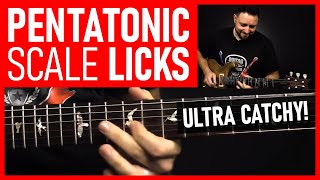 4 UltraCatchy Major Pentatonic Scale Guitar Licks [upl. by Aaron4]