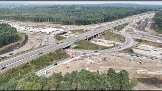 September 2024  M25 Junction 10 improvement work update video  with added flight direction maps [upl. by Iclehc]