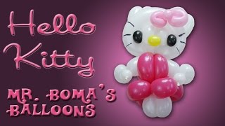 Hello Kitty Balloon Animal Tutorial Balloon Twisting and Modeling 39 [upl. by Rezzani]