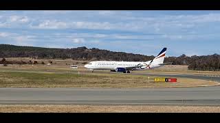 Rex Airlines Boeing 737 departing Canberra airport [upl. by Leanahtan198]