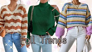 LOOKS CON SWEATER JERSEY 🍂 MODA OTOÑO INVIERNO 2024 SUETERES DE MODA MUJER [upl. by Sherr]