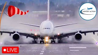 LIVE 40MPH 💨 🚩Crosswind Landings Birmingham Airport ✈️ 06022024 [upl. by Schwerin]