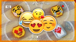 Popular Emoji Perler beads  Pyssla ideas easy art  Heart eyes Tears of joy Smiling Eyes Heart [upl. by Gittle974]