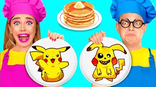 Pancake Art Challenge  Funny Kitchen Hacks by BaRaDa Challenge [upl. by Shirley]