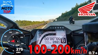 Honda CBR1000RRR SP 2021  100200kmh ACCELERATION  Gopro GPS and DRAGY measured [upl. by Airdna]