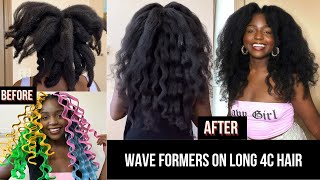 Trying Wave formers on my long 4c hair for the first time ft TYMO [upl. by Aiciled]