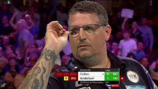 NINEDARTER Gary Anderson vs Joe Cullen  2018 BetVictor World Matchplay [upl. by Enilraep439]