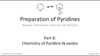 Preparation of Pyridines Part 8 Chemistry of PyridineNoxides [upl. by Arihsa]