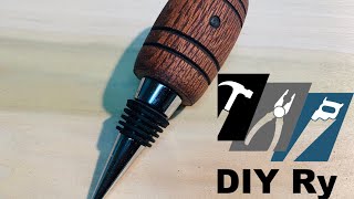 Wood turning  lathe turned bottle stopper wood turning project [upl. by Noiemad]