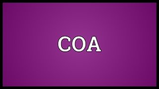 COA Meaning [upl. by Hedveh]