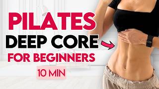 10 min Deep Core Controlled Pilates Beginner Friendly  Home Workout [upl. by Modern]