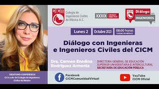 DIÁLOGO CON INGENIERAS E INGENIEROS CIVILES DEL CICM DRA CARMEN ENEDINA RODRÍGUEZ ARMENTA [upl. by Hearn]