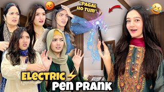 SHOCKING Prank on My Family with Electric Pen⚡️😱Hira ki Halat Kharab Hogai 🤣 Sistrology [upl. by Yeliw]