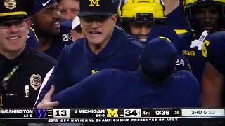 Michigan coach Jim Harbaugh avoids Gatorade shower [upl. by Chenay]