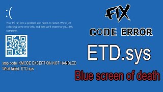 FIX Windows 10 Blue Screen error KMODE EXCEPTION NOT HANDLED ETDsys full tutorial 2020 method [upl. by Lathrope]