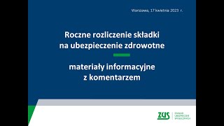 Roczne rozliczenie składki zdrowotnej webinar [upl. by Herrmann]