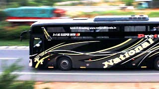 40 High Speed Volvo Scania Mercedes Benz Buses in Bangalore  SRS VRL National Jabbar [upl. by Zechariah812]