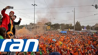 EM 2024 OranjeFans feiern wilde FußballParty in Leipzig [upl. by Aeiram]