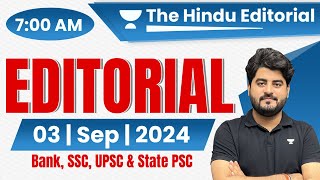 3 September 2024  The Hindu Analysis  The Hindu Editorial  Editorial by Vishal sir  Bank  SSC [upl. by Waltner]