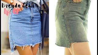 PINTEREST INSPIRED DIY DENIM SKIRT  DIYBRENDA Ep02 [upl. by Elbring501]