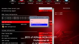 BIOS of ASRock Fatal1ty Z77 ProfessionalM motherboard OCWORKBENCH [upl. by Rockel]