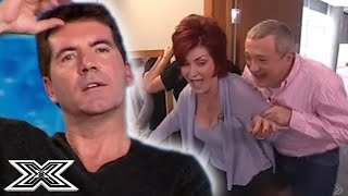 FUNNIEST X Factor Moment Ever Sharon Osbourne WALKS INTO A DOOR  X Factor Global [upl. by Manoff]