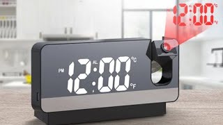 New 3D Projection Alarm Clock LED Mirror Clock Display With Snooze Function For Home Bedroom Office [upl. by Adah655]