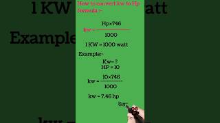 how to convert kw to Hp [upl. by Baelbeer974]