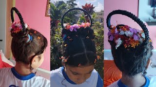 cabelo maluco na escola cesta de flores passo a passo como fazerseu penteado maluco [upl. by Anah]