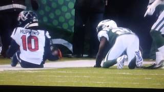 DeAndre Hopkins Knee Injury After Incredible Touchdown vs Jets [upl. by Lambrecht]