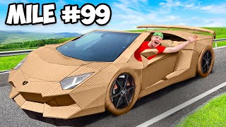 Driving 100 Miles In Cardboard Lamborghini [upl. by Urita567]