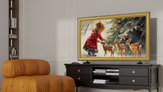 Christmas TV Frame Art – Stunning Vintage Holiday Painting [upl. by Bourque267]