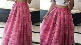 बहुत ही आसानी से लेहेंगा बनाये Cutting and stitching of Box pleated Lehenga with can can [upl. by Tella156]