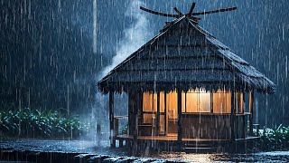 Heavy Rain on Tin Roof for Sleeping  Thunderstorm Rain Sounds on Metal Roof at Night for Deep Sleep [upl. by Lemyt739]