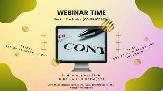 BACK TO THE BASICS CONTRACT LAW WEBINAR [upl. by Casanova]