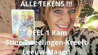 ALLE TEKENS Deel 1 RamStierTweelingenKreeftLeeuwMaagd persoonl read lartistic6924gmailcom [upl. by Tiossem]