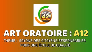 CAFOP DODIENNE OFFICIEL ART ORATOIRE A12 [upl. by Draneb938]