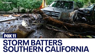 Atmospheric river soaks Southern California [upl. by Edlin]