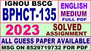 bphct 135 solved assignment 2023  bphct 135 solved assignment 202223 in English  ignou bscg 2023 [upl. by Renrew]